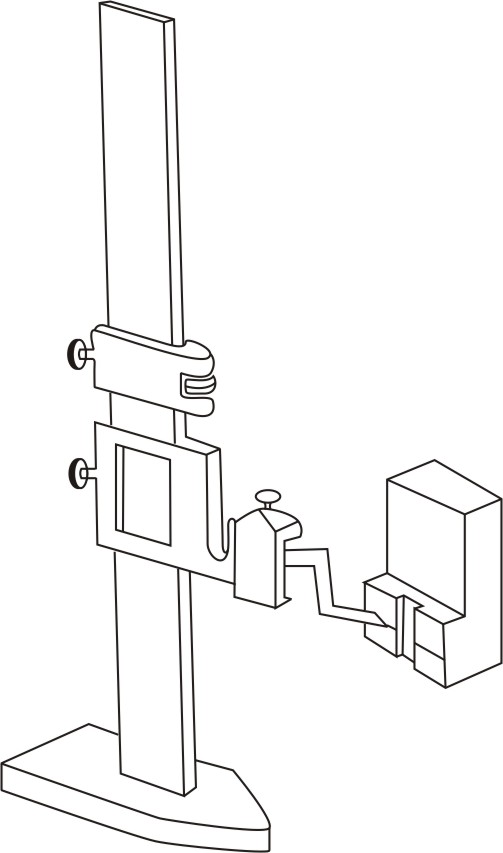 Using height gage with offset scriber