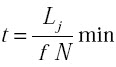Formula for machining time