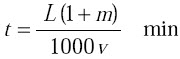 Formula for machining time