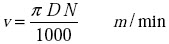 Cutting speed formula